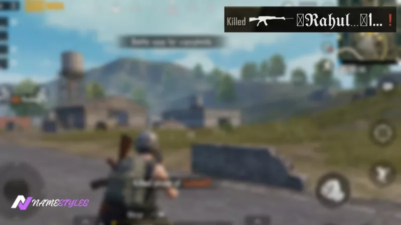 BGMI kill feed showing a stylish name cut off