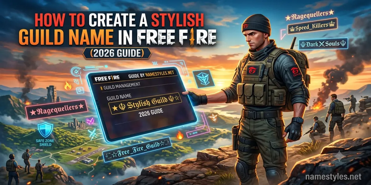 Stylish Free Fire guild names with tested symbols