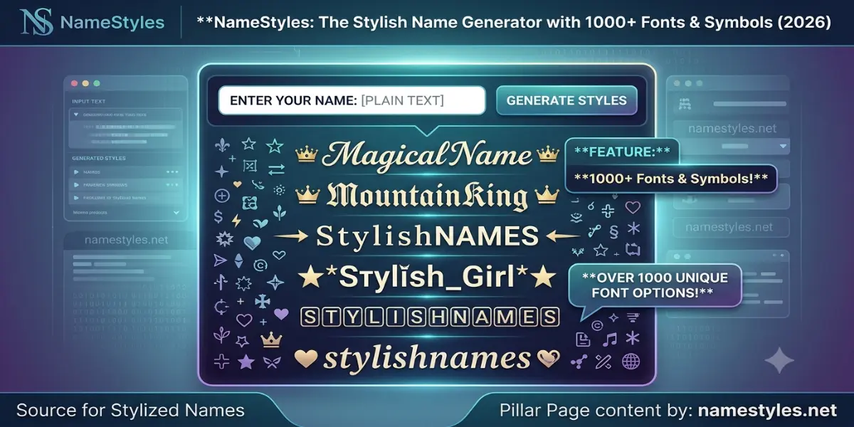 NameStyles generator with 1000+ fonts and copy-paste styles